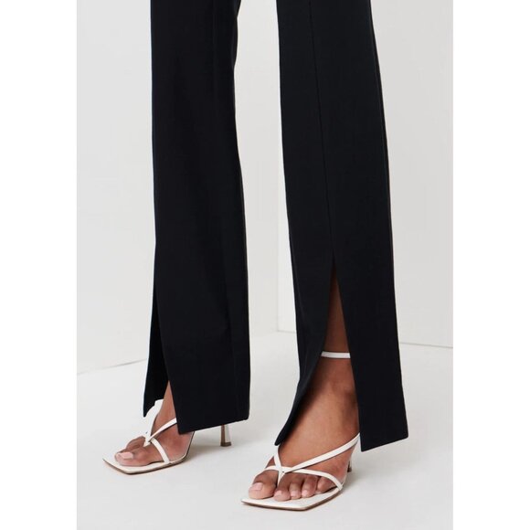 DEREK LAM 10 CROSBY Lucia Black Bi-Stretch Twill Flared Front Slit Pants, Size 8 - Picture 4 of 14
